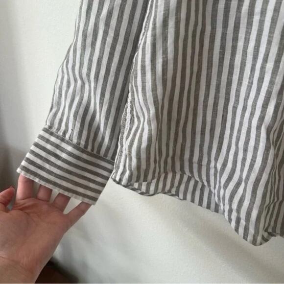 Brax Airwashed Linen Striped Modern Fit Shirt - Picture 5 of 9